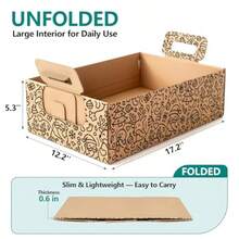 Caja de arena desechable grande para gatos de 3 paquetes para Navidad cajas de arena de cartón plegables impermeables para gatos portátil para viajes de día festivo 17.2 x 12.2 x 5.3 - Marrn - Ver 6