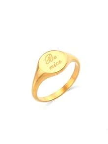 1 pieza Anillo delgado personalizado y grabado a medida, con tu nombre grabado por láser - el regalo de joyería perfecto para el Día de San Valentín para ella. - Multicolor - Ver 3