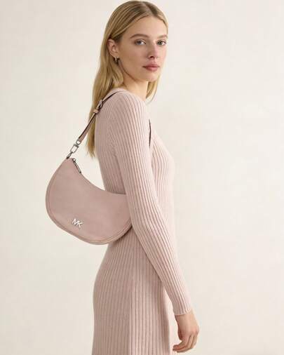 Michael Kors Bolso de mano tipo hobo para mujer MK Kyla con asa y correa de hombro ajustable