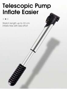 1 pieza Bomba de aire mini portátil para bicicleta, inflador de neumáticos de bicicleta universal compatible con válvulas Presta y Schrader, adecuado para bicicletas de carretera, bicicletas de montaña, baloncestos y balones de fútbol - Negro - Ver 5