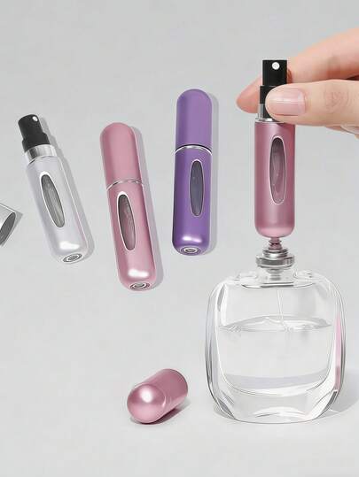 1/2/3/4/5 قطعة زجاجة رذاذ عطر قابلة لإعادة التعبئة سعة 5 مل، زجاجة عطر للسفر، زجاجة رذاذ قابلة لإعادة التعبئة للسفر، ضروريات العطلات، ضروريات السفر، زجاجة إعادة تعبئة العطر، تغليف مستقل، زجاجة إعادة تعبئة العطر للسفر وبخاخ عطر محمول، زجاجة عطر وردي لامع، مع رشاش، زجاجة إعادة تعبئة العطر، زجاجة للسفر وبخاخ