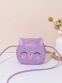 1pc Girls Cute Cat Shaped Crossbody Bag, Adorable Cat Mini Round Shoulder Bag, Coin Purse, Everyday Accessory & Holiday Gift - Multicolor - View 17