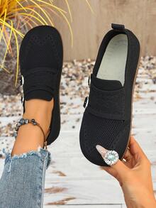 Mocassins plats décontractés pour femmes, de couleur unie. Chaussures plates légères et respirantes pour femmes. Convient pour un usage décontracté, extérieur et quotidien. Une idée de cadeau à la mode pour les femmes. - Noir - Voir 13