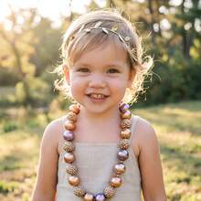 2pcs Gold & Silver Leaf Elastic Hair Bands, Children Gift & Photo Props - 彩色 - 查看 6