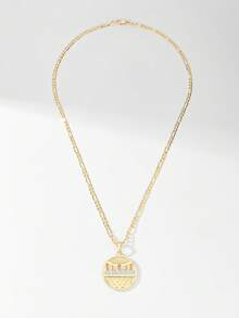 14K镀金铜圆项链，最后的晚餐宗教吊坠，工艺精湛，优雅百搭，是送给女友和家人的完美礼物 - 金黃色 - 查看 6