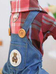 PETCIRCLE 1件宠物衣服，狗狗服装四脚围兜裤，休闲幼犬春夏新款服装 - 可爱围兜裤 - 彩色 - 查看 7