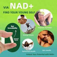 NAD+ Energy Support Capsules, Daily Vitality & Focus Support, With Resveratrol, Active Lifestyle Supplement For Men & Women - 1 CÁI - Xem 9