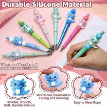 12pcs/Set Cute Silicone Dinosaur Beads, Suitable For Pen, Bracelet, Keychain Crafts (Not Mixed, 1 Set Teddy Bear, 1 Set Hedgehog) - Multicolor - View 8