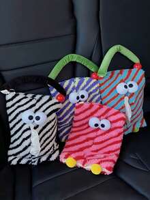 Kreativer Monster Auto Taschentuchhalter Süße hängende Taschentuchbox Sitzlehnen Tasche Hängend über dem Sitz Organizer für Auto Innenraum Dekoration Verbessert Fahrvergnügen Einzigartiges Geschenk Perfekt für Auto Organisation Buntes Accessoire Auto Zubehör - Pink - Übersicht 5