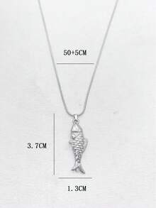 1pc Naturalistic 18K Gold Plated Stainless Steel Koi Fish Pendant Necklace, Unisex Daily Wear, Leaping Dragon, Steady Advancement - Multicolor - View 6