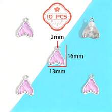 10/20pcs Random Pink Y2K Style Butterfly, Sun, Moon Enamel Pendant For DIY Necklace, Bracelet And Jewelry Making - Pink - View 5