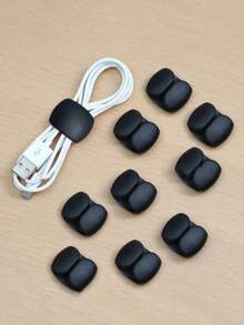 10pcs Black Cable Organizer - Black - View 1