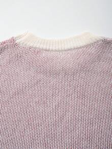 Men's Unisex Round Neck Knit Short Sleeve Loose Street Casual Versatile Commute Heart Print Spring Summer Top - Apricot - View 5