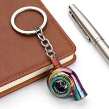 4 couleurs Porte-clés créatif en métal avec design de turbine, disque de frein et amortisseur. Cadeau réfléchi pour les hommes, les amis, les collègues et la famille. Porte-clés thème automobile, cadeau de fête - A - Voir 4