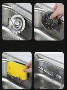 1/2个免钻孔壁挂式卷发棒/直发器支架 | 金属浴室收纳架，可放置美发工具、化妆品和眼镜 | 强力粘胶，可安装在水槽下方 | 完美的万圣节和圣诞节礼物 - 彩色 - 查看 5