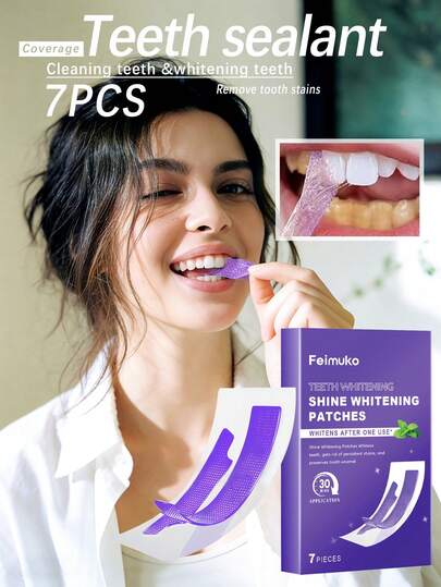 1 caja 7 tiras blanqueadoras de dientes, limpieza profunda, eliminación de manchas, aclaramiento, cuidado blanqueador de dientes en casa, efectivo para el café, el té y otras manchas rebeldes