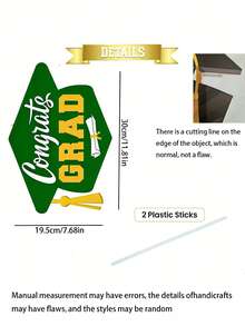 1个2026届毕业生草坪标牌（带支架），绿色“祝贺2026届毕业生”庭院标牌 - 地插 - 查看 6
