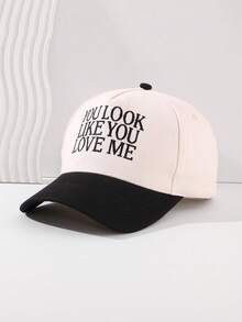 1顶男士“你看上去像爱我”刺绣字母卡车帽，街头休闲棒球帽，适合春季、秋季、旅行、海滩度假 - 刺繡棒球帽 - 查看 5