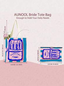 1 pièce Ensemble de sac fourre-tout, sac à main et sac de maquillage réutilisable pour femmes - Sac de courses en polyester à imprimé de boîte de sardines rayée rose et verte minimaliste, conception de sangle d'épaule fixe, convient pour la plage, le pique-nique, l'épicerie et le stockage alimentaire, sac fourre-tout pliable, multifonctionnel, polyvalent, grande capacité, léger, pratique, convient pour l'utilisation quotidienne de la famille et des amis, convient pour le trajet domicile-travail, les voyages, les vacances à la plage, le campus quotidien, cadeau de rentrée scolaire - Multicolore - Voir 8