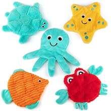 No Stuffing Crinkle Squeaky Plush Dog Toys - Cute Animal Themed for Small to Large Dogs and Puppies - Bulk 5 Pack - como en la foto - Ver 1
