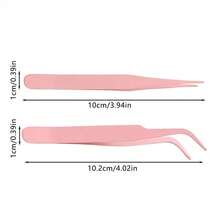 2pcs Stainless Steel Tweezers, Straight & Bent Tip, For Scrapbooking, Stickers, Tapes, DIY Crafts, Magazines, Photo Albums - Straight + Curved 2-piece Set - View 7