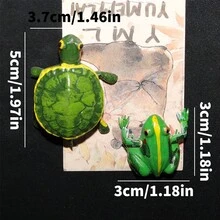 3D Fridge Magnets, Realistic Frog & Turtle Fridge Stickers, Gag Gifts, Micro Landscape Decor, Fish Tank Ornaments - Refrigerator Magnets - View 3