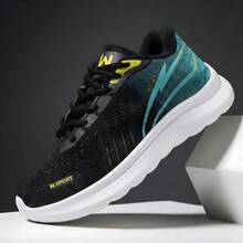 Lightweight SNKR Box Sneakers - Comfortable, Soft EVA, Breathable Mesh, Flexible Structure - Perfect For Running - 黑綠 - 查看 3