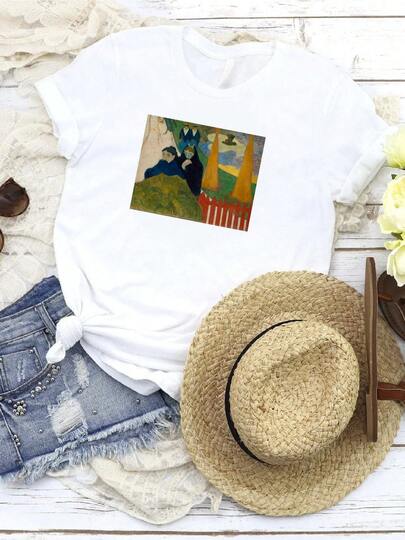 Camiseta de mujer con estampado de "Arlésiennes (Mistral)", pintura de Paul Gauguin, camiseta unisex, camiseta de arte, arte fino, para ella, para él, amante del arte
