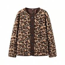 Scacto Women's Fashion Street Hipster Leopard Print Coat - 棕色 - 查看 7