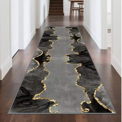 1pc Printed Carpet Runner, Absorbent Soft Easy Clean Kitchen Rug, Faux Wool Anti-Dirty Kitchen Mat, Indoor Outdoor Entrance Bedroom Home Decor Carpet, Living Room Bedroom Laundry Room Washable Carpet, Multi-Color Options