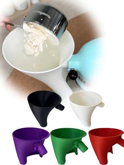 Flour Hopper For Stand Mixer - Durable Plastic Mixer Accessory With Easy-Pour And Anti-Spill Design, Featuring A Pouring Spout And Splash Guard, Compatible With KSM150 And 5-Quart Tilt-Head Stand Mixers, Suitable For Ingredients Like Flour And Eggs