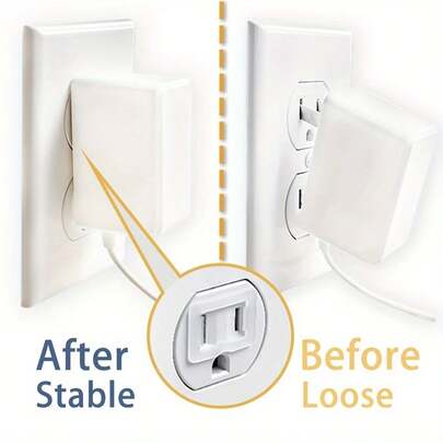 10pcs Set Of Matte White Outlet Fixers Secure Loose Outlets, Plugs And Extenders Wall-Mounted, Flame-Retardant PC Material Prevents Power Outages And Falls Easy To Install