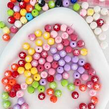 10/30pcs Acrylic Painted Star Beads, Suitable For DIY Jewelry Making, Necklace, Bracelet, Earrings, Bag Chain, Keychain, Zipper Pendant, Loose Beads - Multicolor - View 4