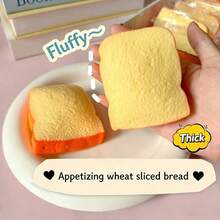 1pc 2026 Realistic Toast Squeezy Toy - Thick Slow Rebound Stress Relief Toy, Lifesaver For Anxiety, Squeezy Toy Collection! - Multicolor - View 9