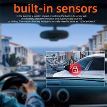 4-Channel 4K Dash Cam Front Rear Left Right, 3'' IPS Screen, Dual Lens, Night Vision, Loop Recording, 24H Parking Monitor, 5G WiFi, External GPS, G-Sensor, Motion Detection, Car Security Camera, Support 64GB TF Card - Upgraded Version:4-cH(WiFi+GPS)+64G Card - View 3