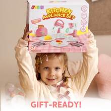 JOYIN Kitchen Toys, Electric Toy Kitchen Sets, Coffee Makers, Mixers, Toasters With Realistic Lights And Sounds, Birthday Gifts For Children Ages 3-4 To 5 - 粉色 - 查看 8