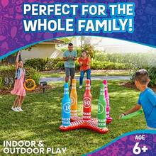 FunPark Ring Toss Outdoor Games Giant Pool Toys 3 Feet Tall Inflatable Pool Accessories Outdoor Toys for Adults and Family Pool Game Includes 5 Colorful Rings Durable Backyard Games - Rojo - Ver 2
