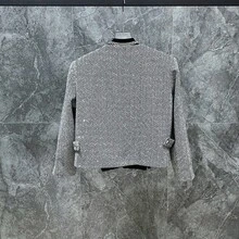 Handsome Guys Must Buy! French-Style Small Fragrance Windbreaker Men's High-End Heavy-Duty Heat-Pressed Rhinestone Wrinkle-Free Relaxed Design Short Jacket - Grey - View 3