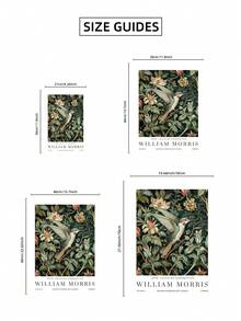 1 Stück rahmenloses William Morris Stil Kolibri Blumen Kunstdruck, Vintage botanisches Poster mit Vogel & Blumen, gemütliche Cottagecore Wanddekoration für Wohnzimmer, Schlafzimmer, Studentenwohnheim, ausgefallene Poster, Zimmer Dekoration, Geschenk - Kolibri - Übersicht 8