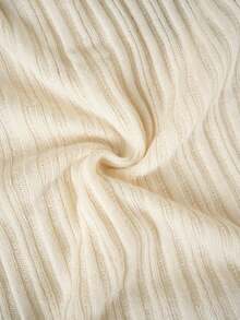 甜美修身V领针织开衫，优雅春夏外套 - 杏色 - 查看 10