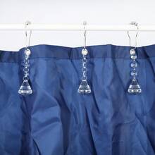 Bathroom Curtain Hook And Loop, Shower Hook With Gemstone Crystal Bead Pendant - Transparent - View 3