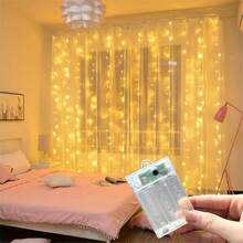 Đèn rèm 8 chức năng chạy bằng pin (không bao gồm pin), đèn rèm cửa sổ phòng ngủ, đèn trang trí nhà bếp, đèn dây trang trí, đèn trang trí nhà cửa, đèn trang trí ngày lễ, đèn trang trí đám cưới, đèn trang trí tiệc, đèn trang trí sinh nhật, đèn trang trí nhà cửa - Đèn rèm hộp pin - Xem 20