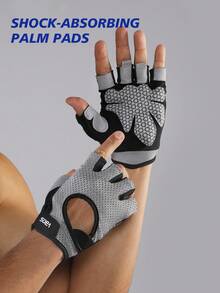 VBOSI 1 Pair Half-Finger Training Gloves With Shock-Absorbing Pads - Breathable & User-Friendly Design For Heavy Lifting & Sports,For Men & Women - Multicolor - View 6