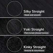 Hair Clip In Hair Extensions Kinky Straight Human Hair 8Pcs Clip In Extensions Double Weft 110g Remy Clip In Hair Extensions Real Human Hair Extensions Clip Ins Jet Black For Women 22inch - S1B - 查看 7