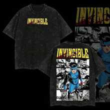 Streetwearvalentine Shirts Limited Edition Emperor Grayson Invincible War Comic Lightweight Acid Washed Teesummer Outfits For Women - 黑色 - 查看 12