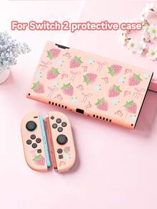 Cute Pink Floral Strawberry Bow Design Switch2 (2025)/Switch NS/Switch OLED Compatible Game Console Accessories Set, Game Console Protective Case/Storage Bag, TPU Soft Shell, Pink/White, Stylish And Practical, Portable Stand, Portable Travel, Anti-Fall Anti-Scratch, Anti-Fouling, Fashionable Romantic Gift - Multicolor - View 18