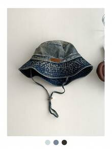 Denim Bucket Hat With Adjustable Drawstring - Vintage Style Cap, Oversized Brim Cowboy Hat For Women, Rolled Edge Fisherman Hat For Casual Outdoor Sun Protection, Unisex Spring Summer Hiking Cap - Multicolor - View 14