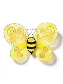 Halloween Multi-Piece Bee Costume Set, Unisex, Gold Sequin, Cute Bee Wings, Bee Headband Combo, Suitable For Holiday Dress-Up, Halloween, Stage Performance - Multicolor - View 3