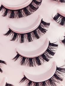 20 Pairs Fluffy Wispy Strip Lashes - D Curl Faux Mink Eyelashes, Long Lasting Natural Look, Charming Lashes. - Black - View 4