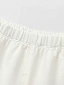 Balabala Pantalones cortos de verano cómodos para bebé niña con volantes, aplicación de mariposa y cintura elástica - Blanquecino - Ver 6